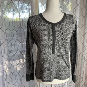 Women's Gray Patterned Long Sleeve Top